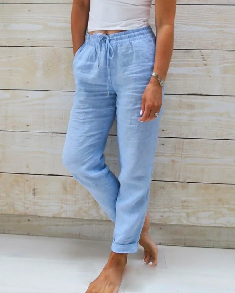 Monika – Pantaloni Casual Versatili cu Șnur