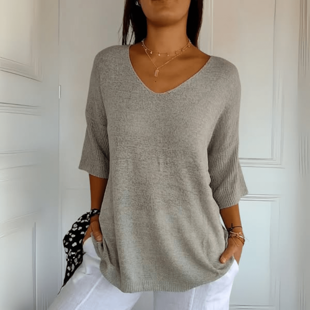 Šárka | Top tricotat elegant cu decolteu în V