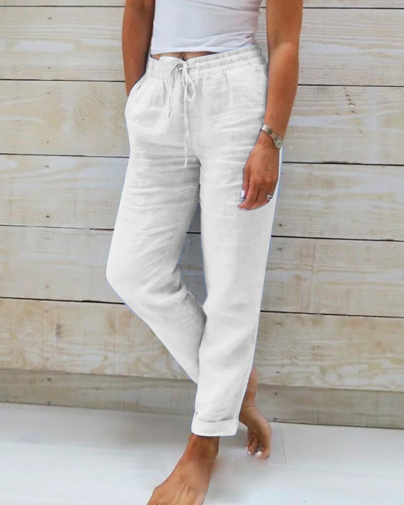 Monika – Pantaloni Casual Versatili cu Șnur