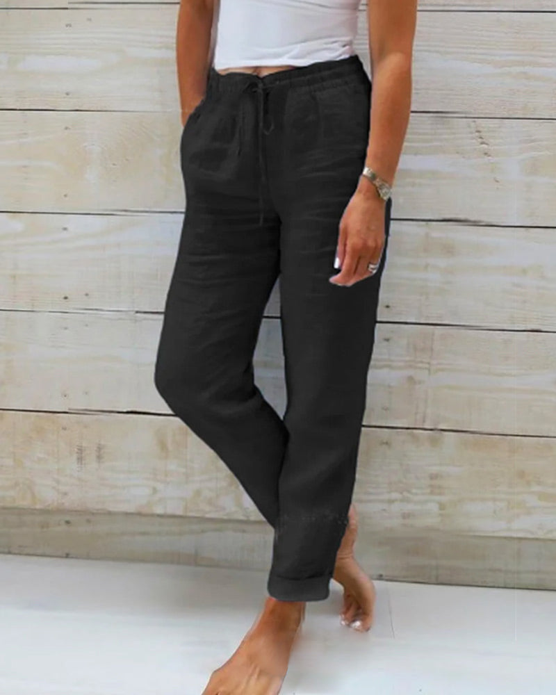 Monika – Pantaloni Casual Versatili cu Șnur