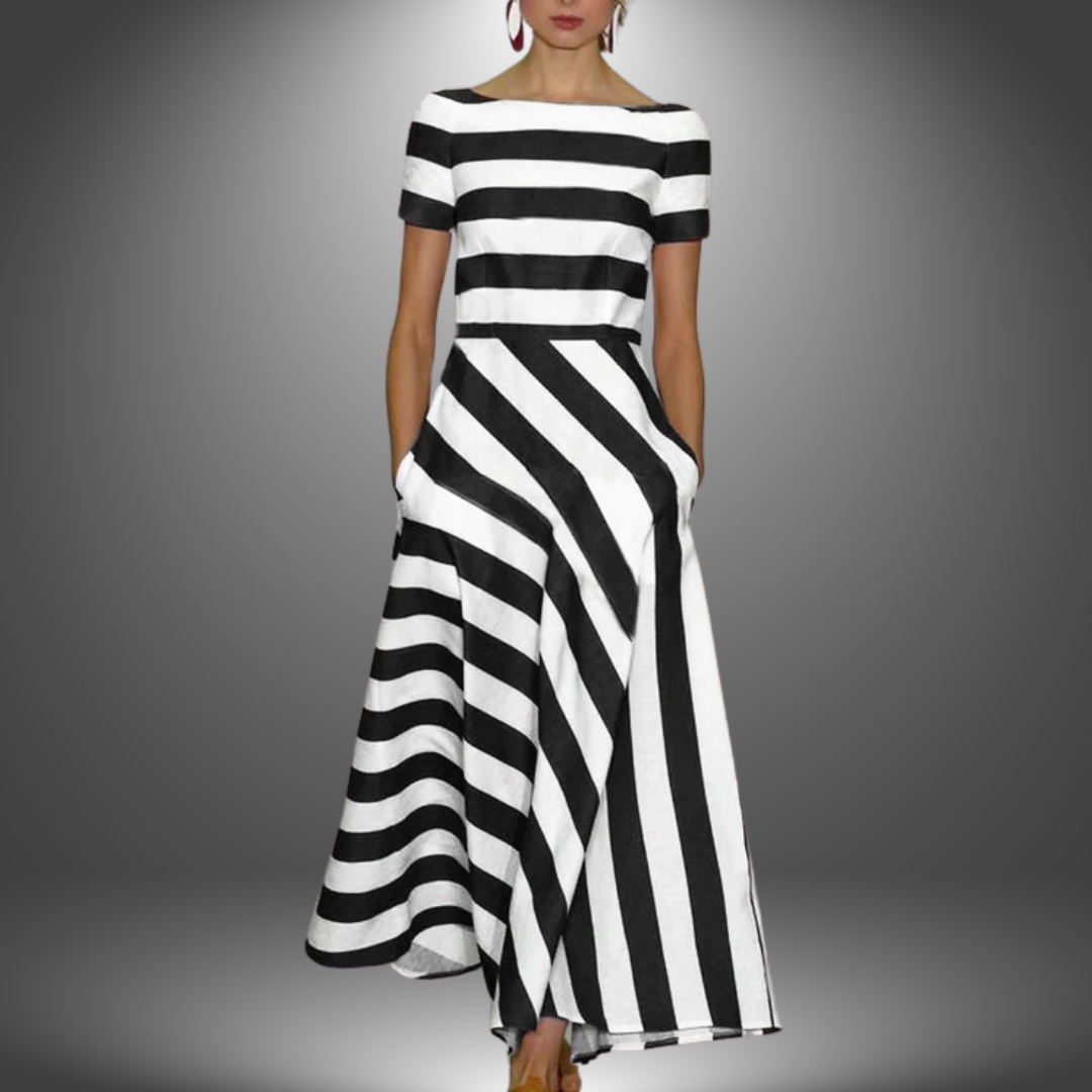 Nicole | Rochie Maxi Stripe Handmade