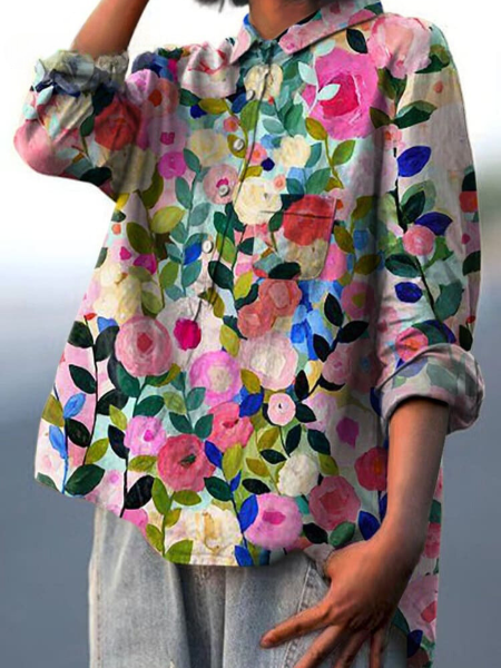 Lila | Bluză cu model floral