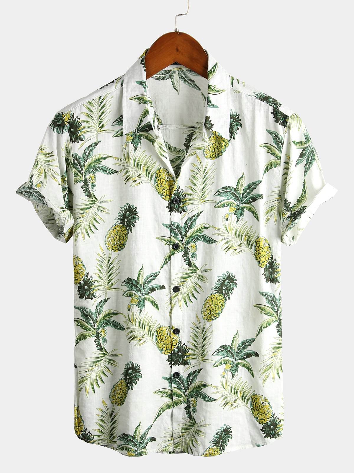 Cămașă Hawaiiană Tropicală cu Motif de Ananas