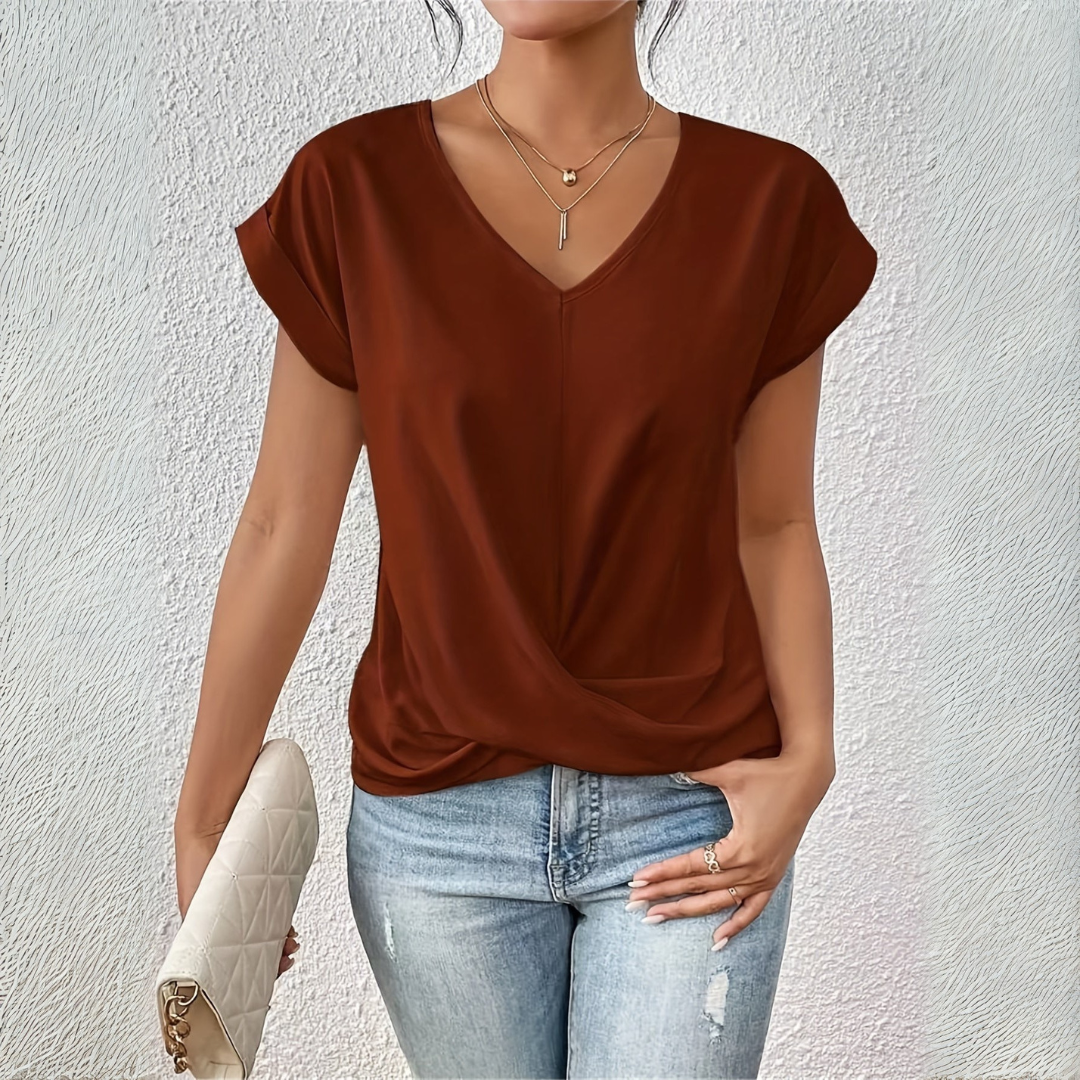 Dana | Tricou Confortabil cu Decolteu Elegant