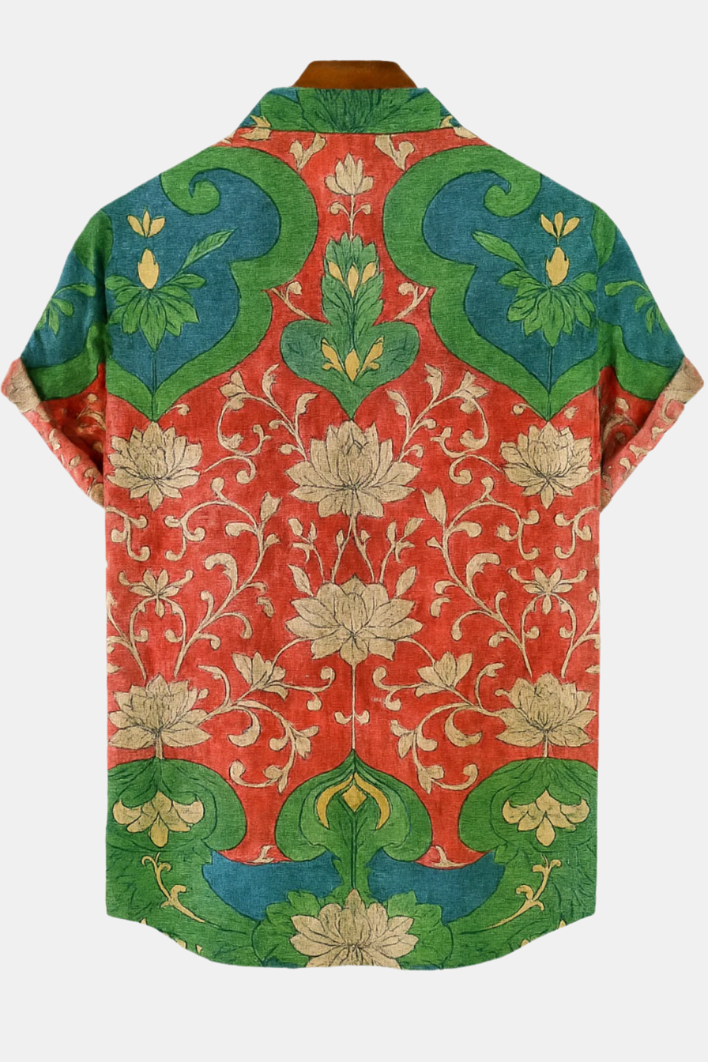Cămașă bărbați vintage cu imprimeu floral elegant, 100% bumbac