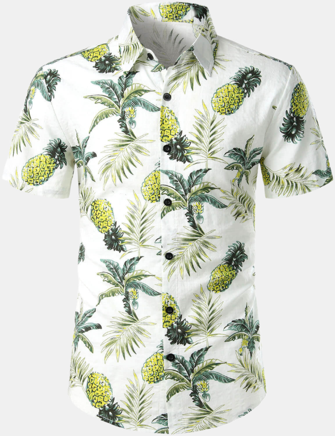 Cămașă Hawaiiană Tropicală cu Motif de Ananas