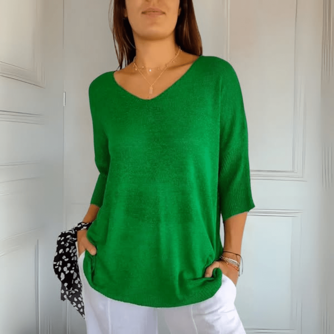 Šárka | Top tricotat elegant cu decolteu în V