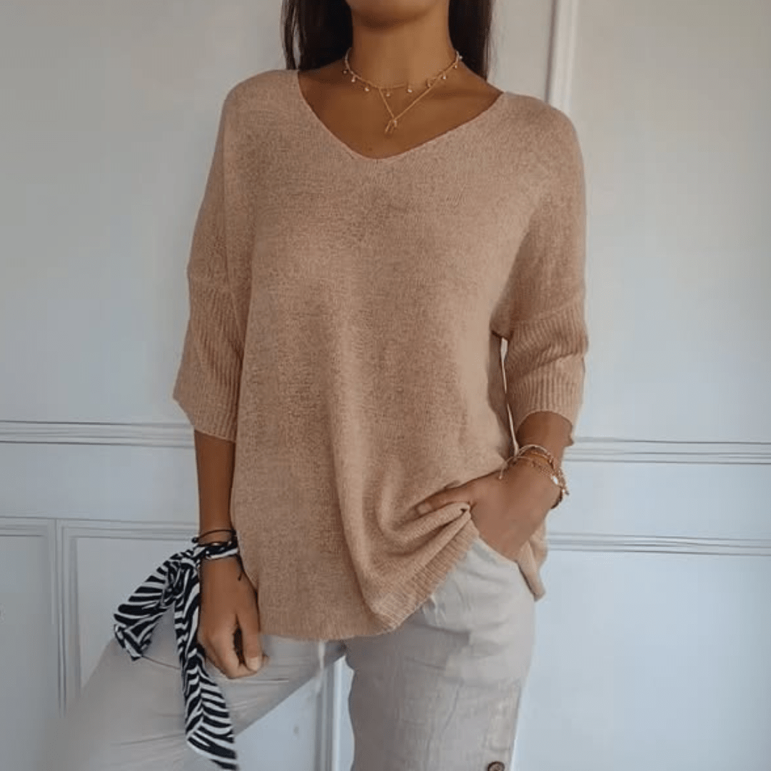 Šárka | Top tricotat elegant cu decolteu în V
