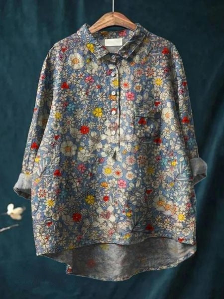 Lila | Bluză cu model floral
